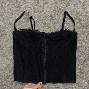 Black Lace Corset Top